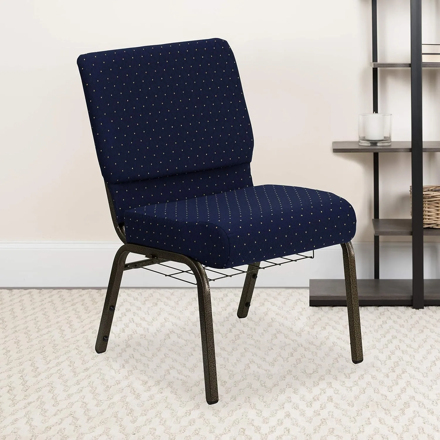 Flash Furniture HERCULES Series 21''W Padded Church Chair with Book Rack