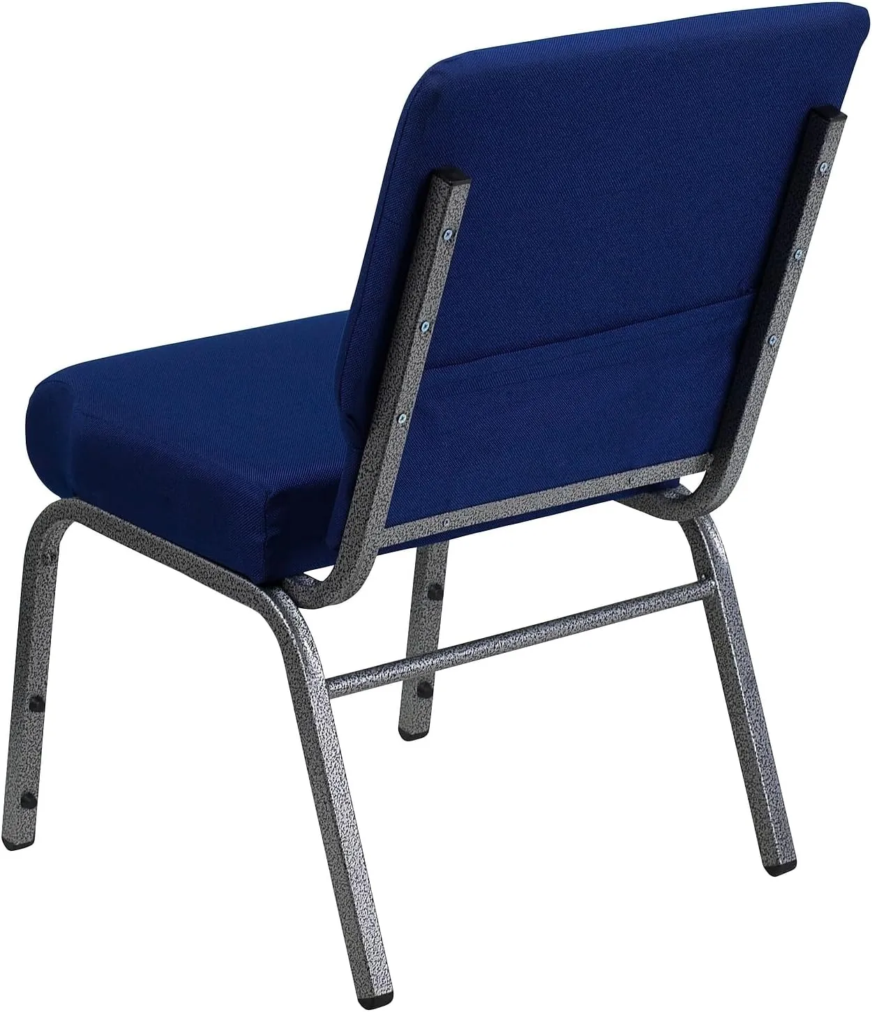 Flash Furniture HERCULES Series 21inW Stackable Church Chair, Navy Blue/Silvervein