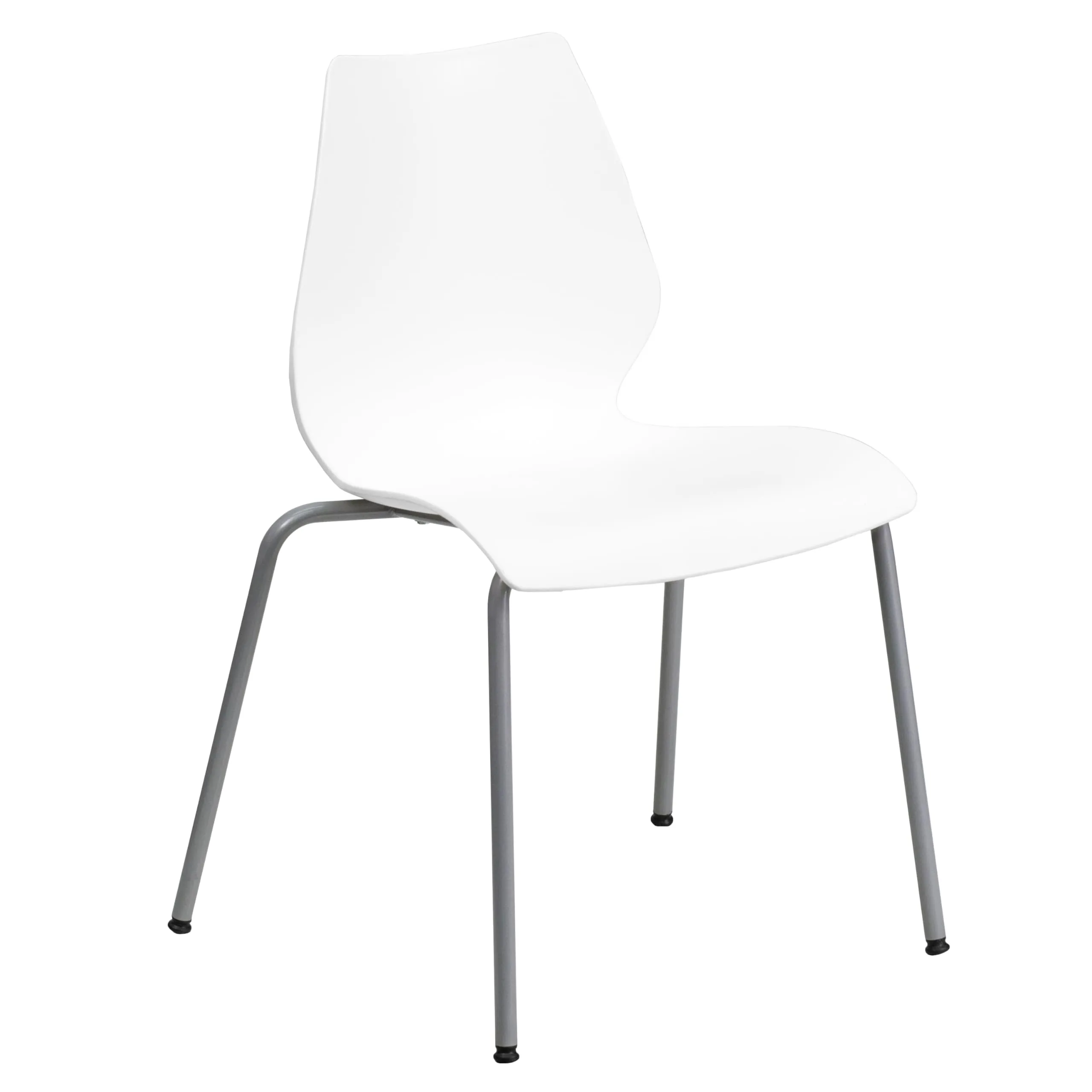 Flash Furniture HERCULES Series 770 lb Capacity Stack Chair with Lumbar Support and Silver Frame