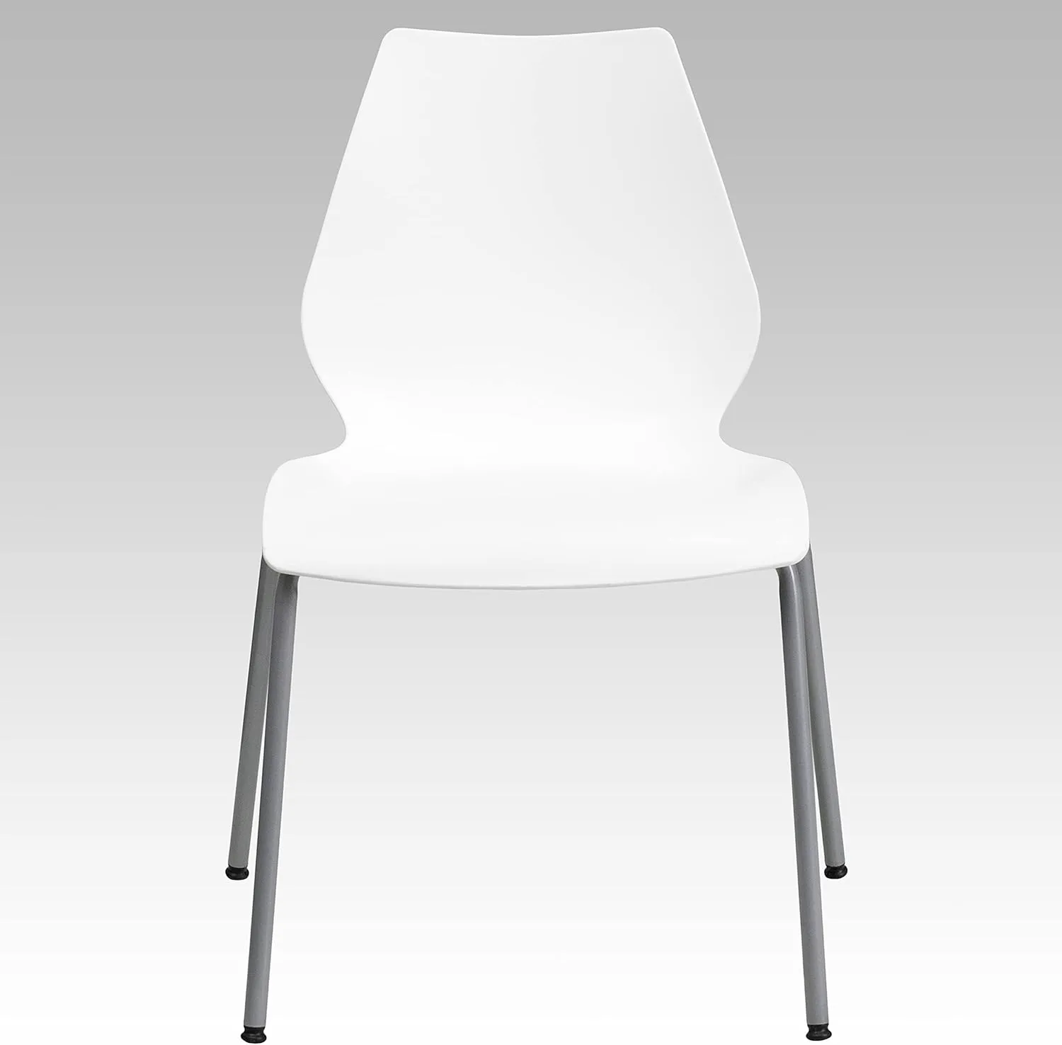 Flash Furniture HERCULES Series 770 lb Capacity Stack Chair with Lumbar Support and Silver Frame