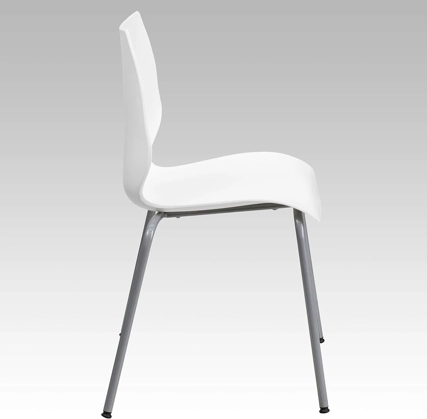 Flash Furniture HERCULES Series 770 lb Capacity Stack Chair with Lumbar Support and Silver Frame