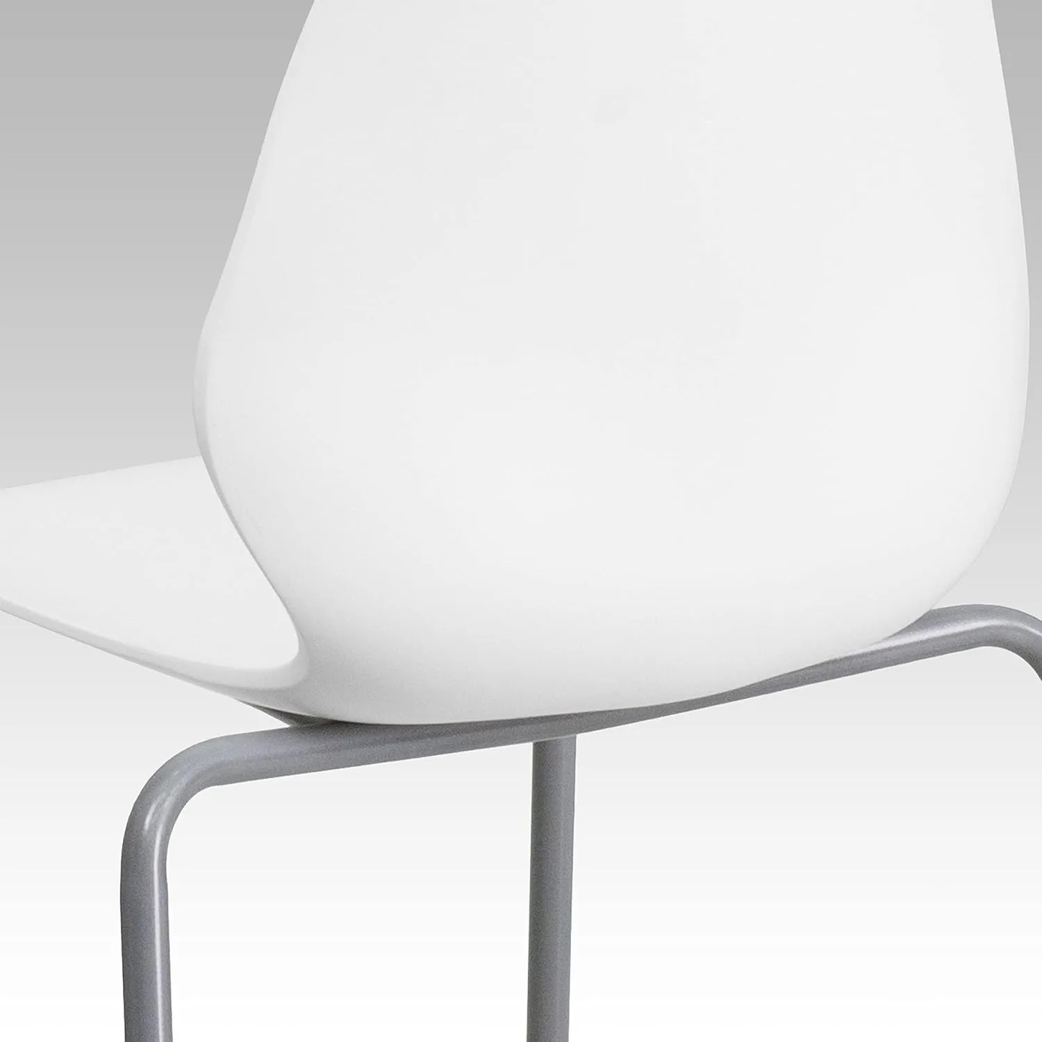 Flash Furniture HERCULES Series 770 lb Capacity Stack Chair with Lumbar Support and Silver Frame