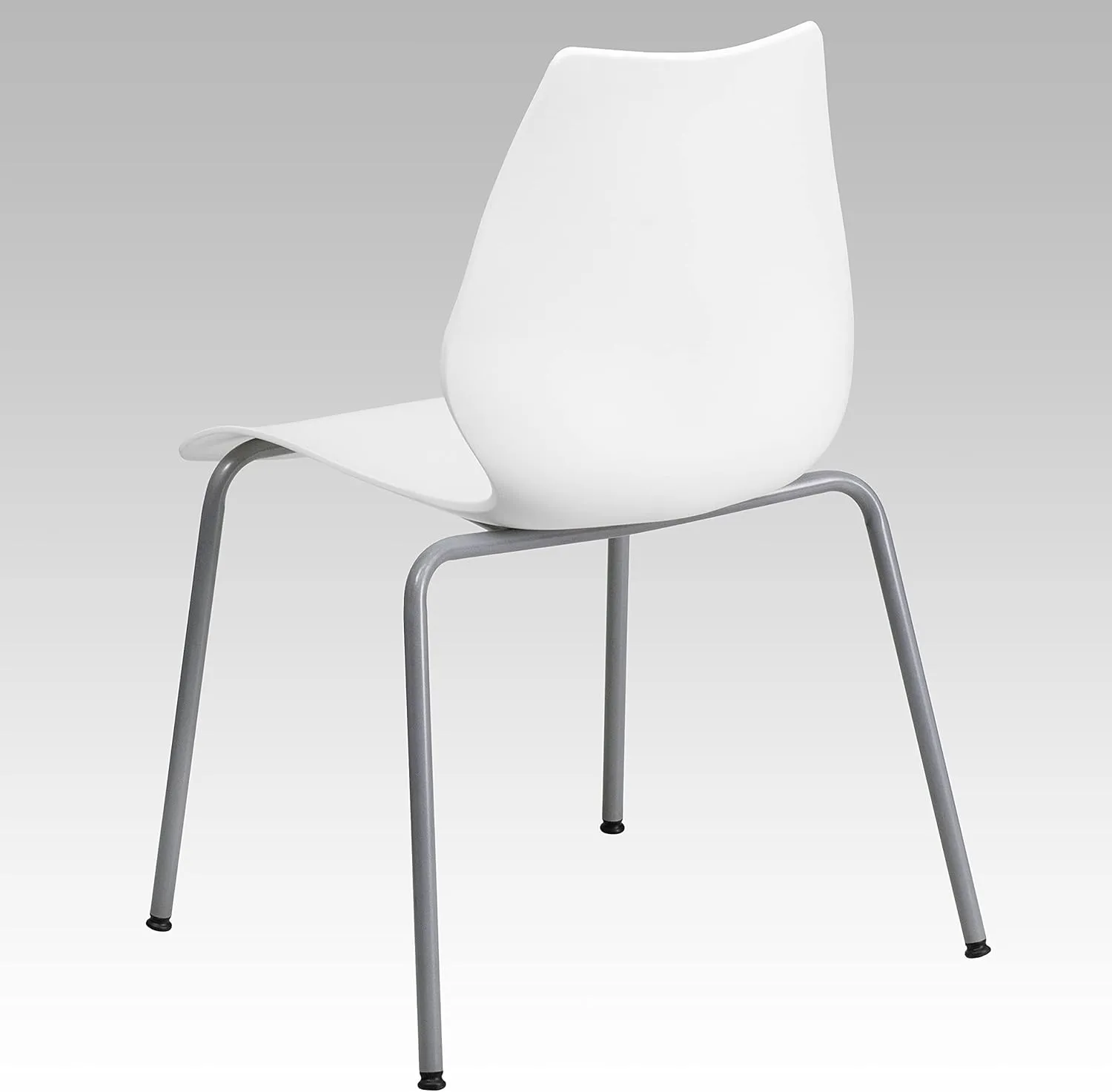 Flash Furniture HERCULES Series 770 lb Capacity Stack Chair with Lumbar Support and Silver Frame