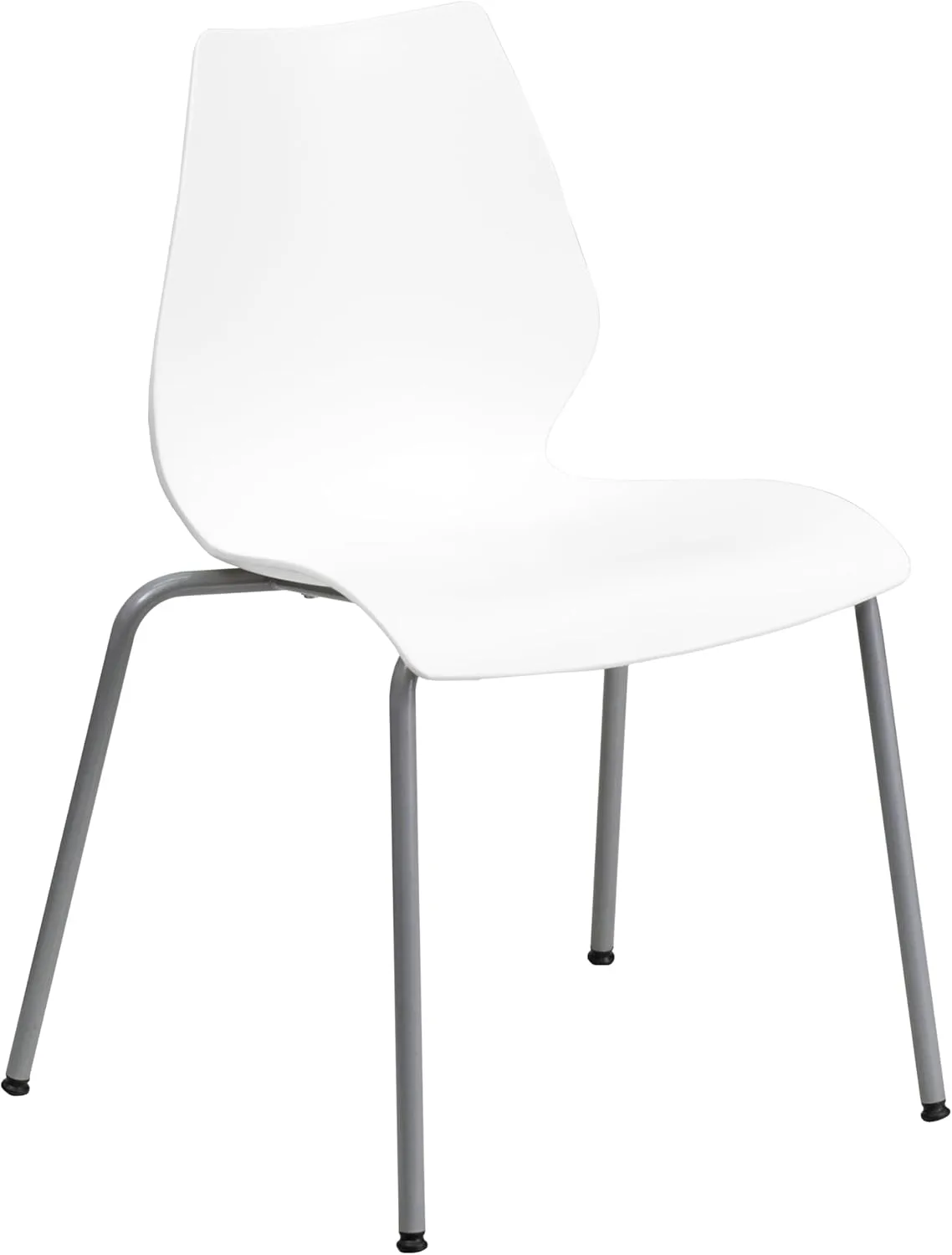 Flash Furniture HERCULES Series 770 lb Capacity Stack Chair with Lumbar Support and Silver Frame