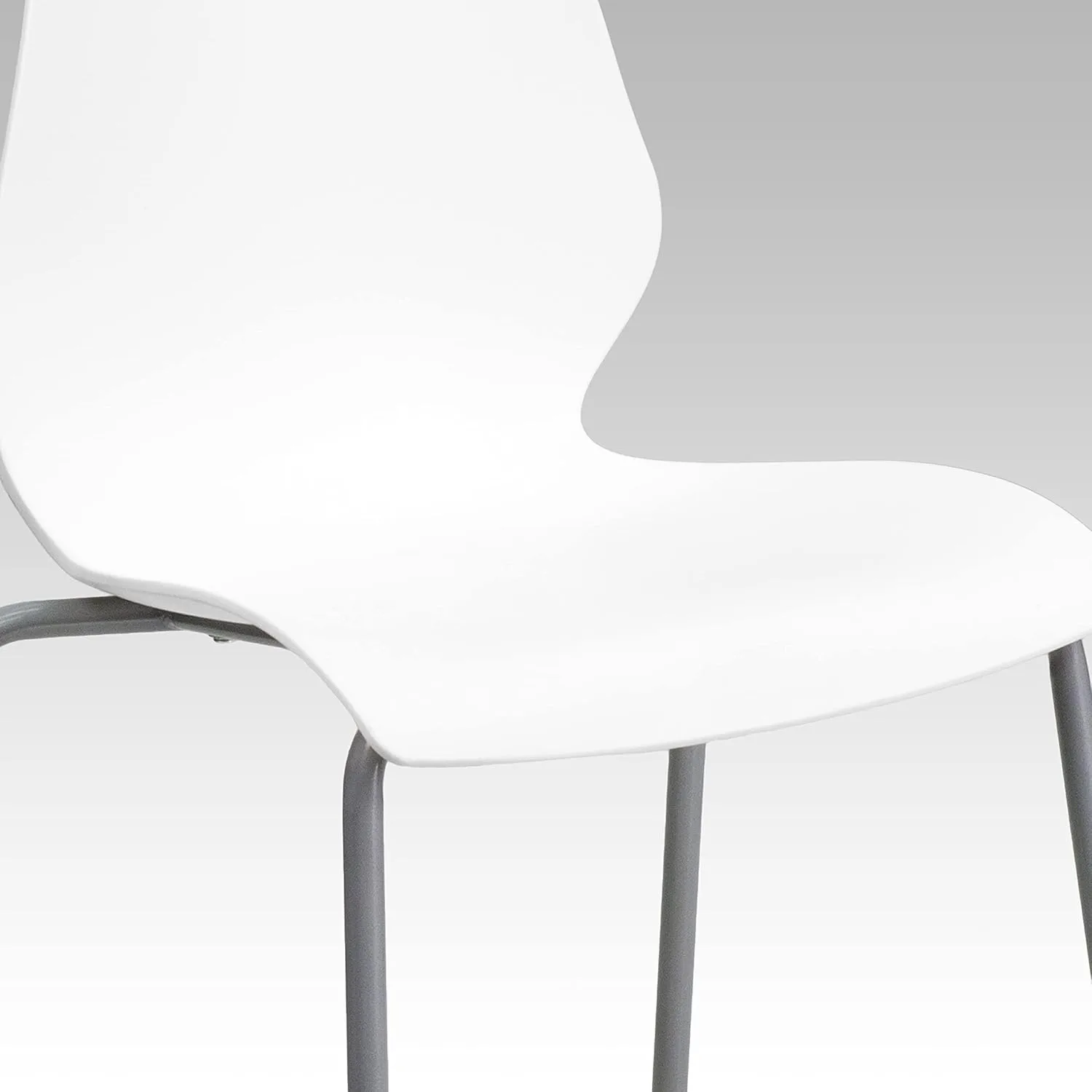 Flash Furniture HERCULES Series 770 lb Capacity Stack Chair with Lumbar Support and Silver Frame