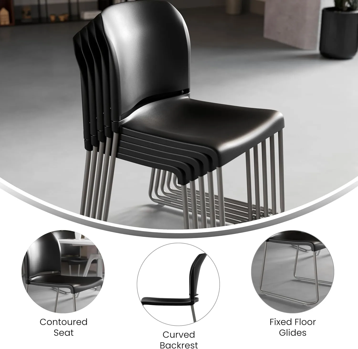 Flash Furniture HERCULES Series 880 lb Contoured Full-Back Stack Chair