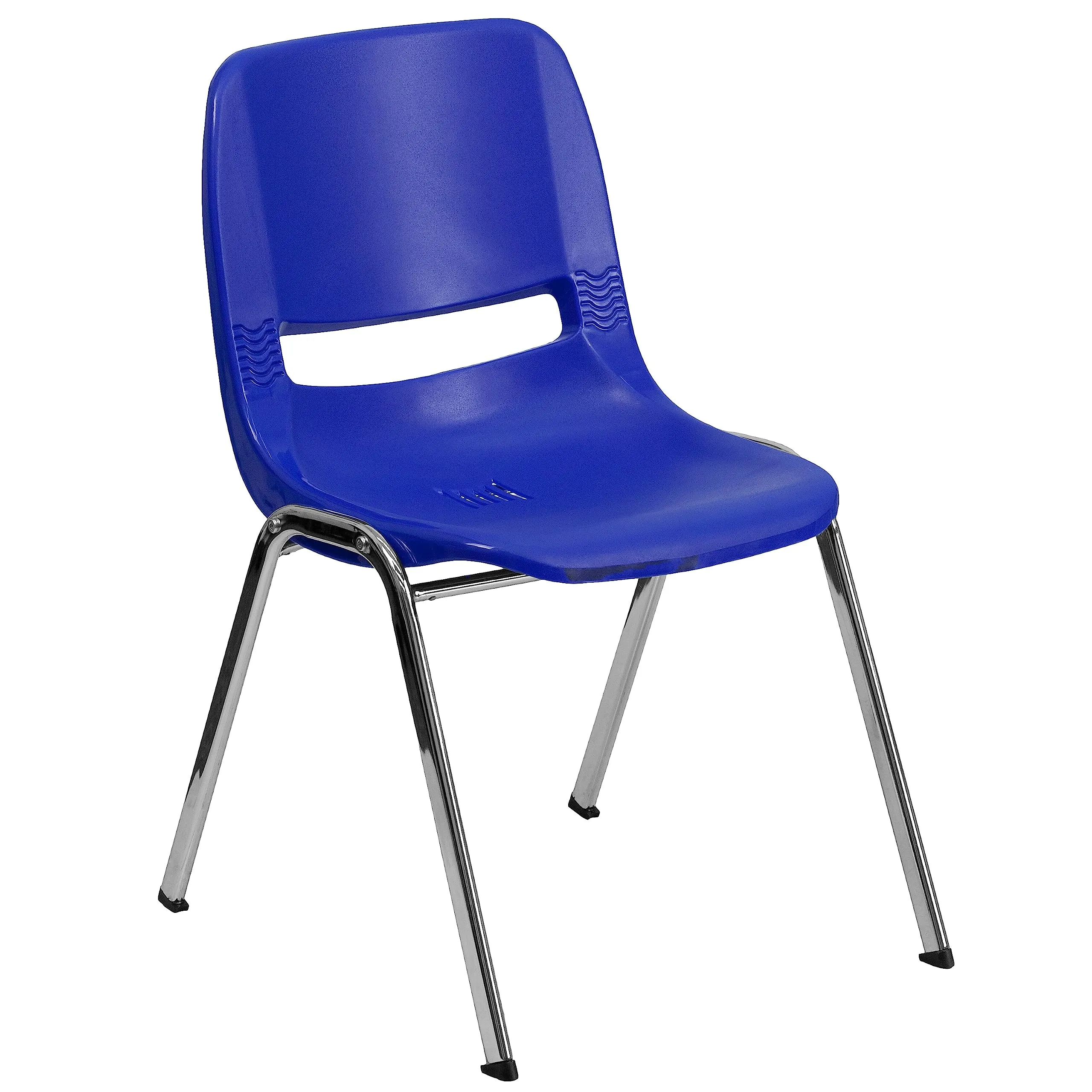 FLASH FURNITURE HERCULES Series 880 lb Capacity Ergonomic Shell Stack Chair with Chrome Frame 18" Seat Height