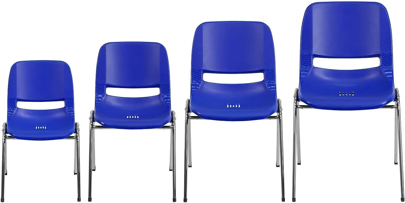 FLASH FURNITURE HERCULES Series 880 lb Capacity Ergonomic Shell Stack Chair with Chrome Frame 18" Seat Height