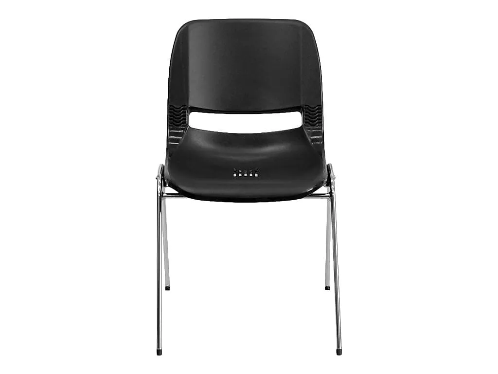 FLASH FURNITURE HERCULES Series 880 lb Capacity Ergonomic Shell Stack Chair with Chrome Frame 18" Seat Height
