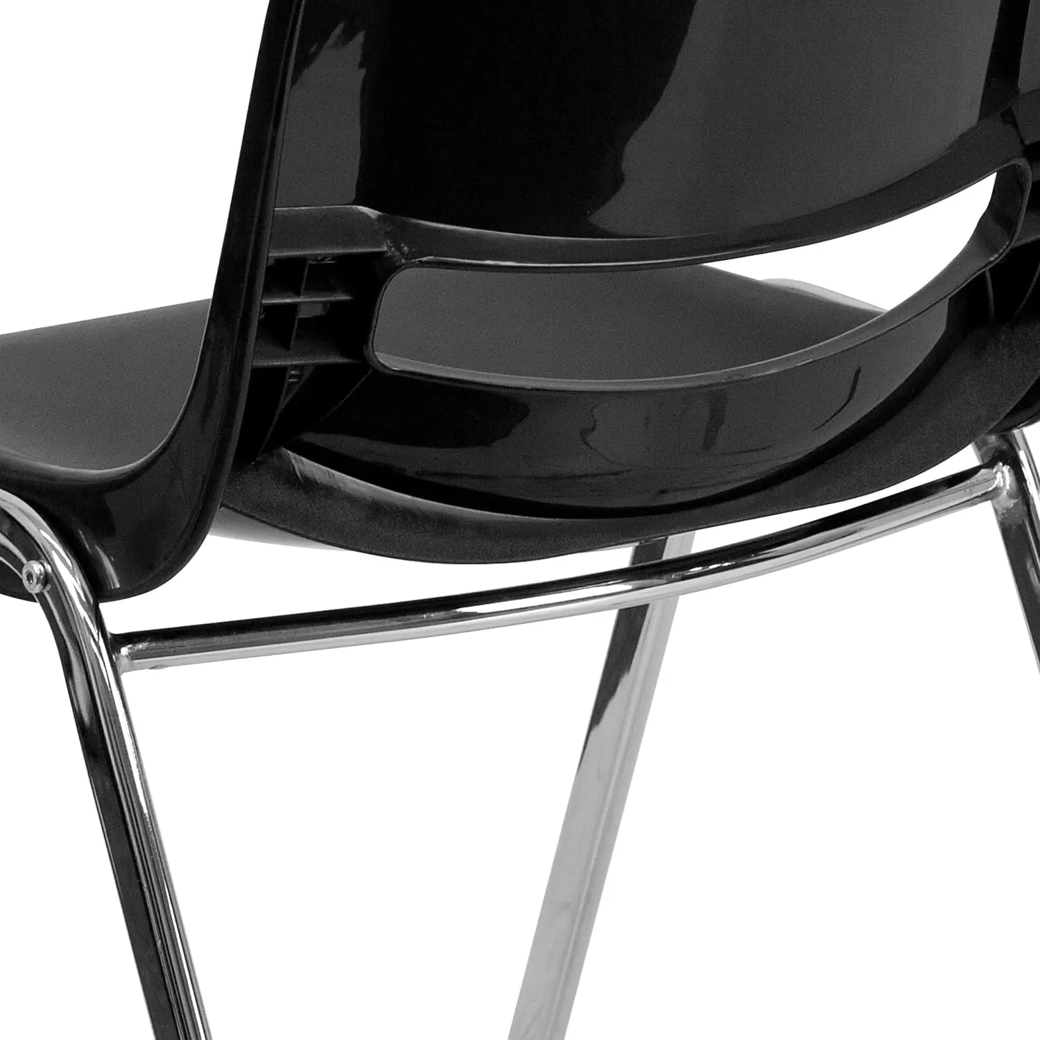 FLASH FURNITURE HERCULES Series 880 lb Capacity Ergonomic Shell Stack Chair with Chrome Frame 18" Seat Height