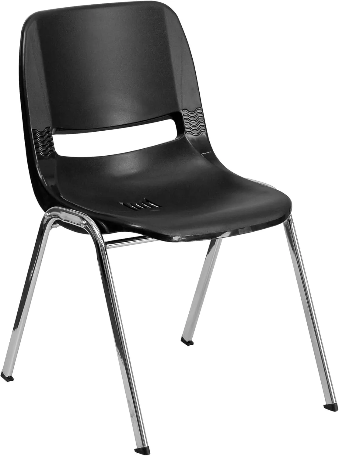 FLASH FURNITURE HERCULES Series 880 lb Capacity Ergonomic Shell Stack Chair with Chrome Frame 18" Seat Height