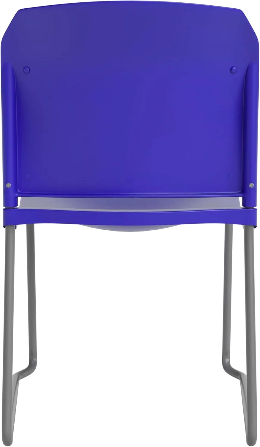 Flash Furniture Hercules Series 880 lb. Capacity Blue Full Back Contoured Stack Chair with Gray Powder Coated Sled Base