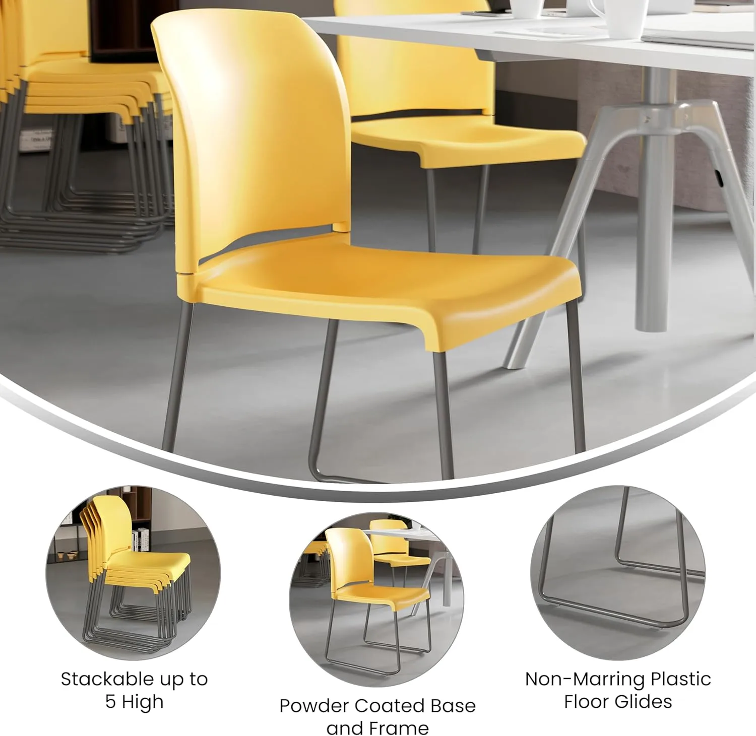 Flash Furniture HERCULES Series 880 lb Contoured Full-Back Stack Chair