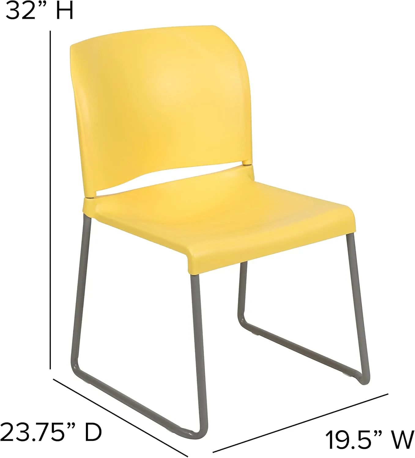 Flash Furniture HERCULES Series 880 lb Contoured Full-Back Stack Chair