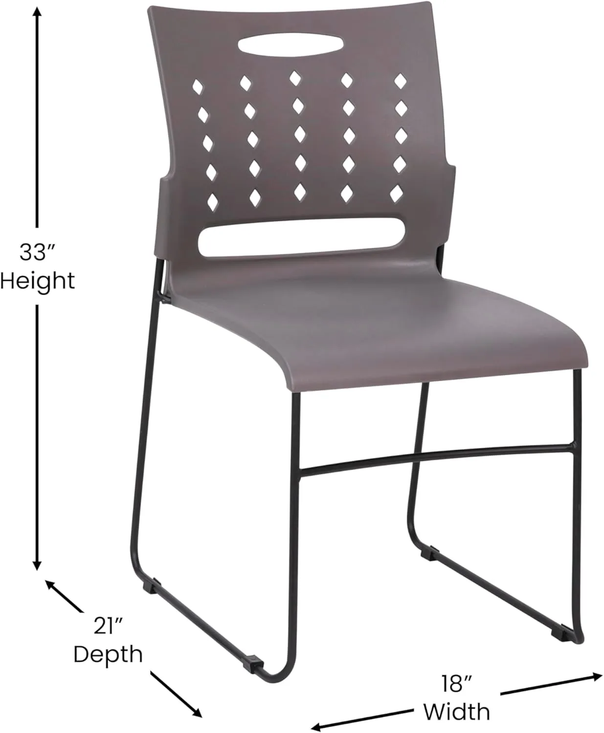 Flash Furniture Hercules Series 881 lb. Capacity Sled Base Stack Chair with Air-Vent Back