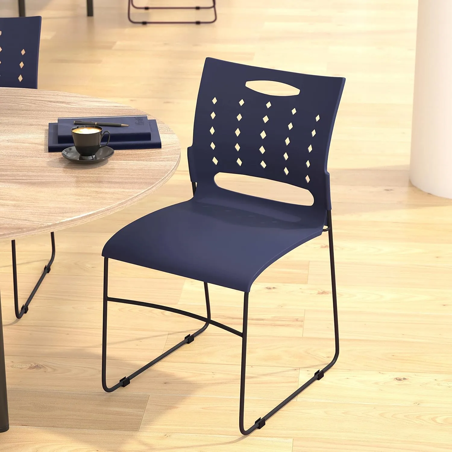 Flash Furniture Hercules Series 881 lb. Capacity Sled Base Stack Chair with Air-Vent Back