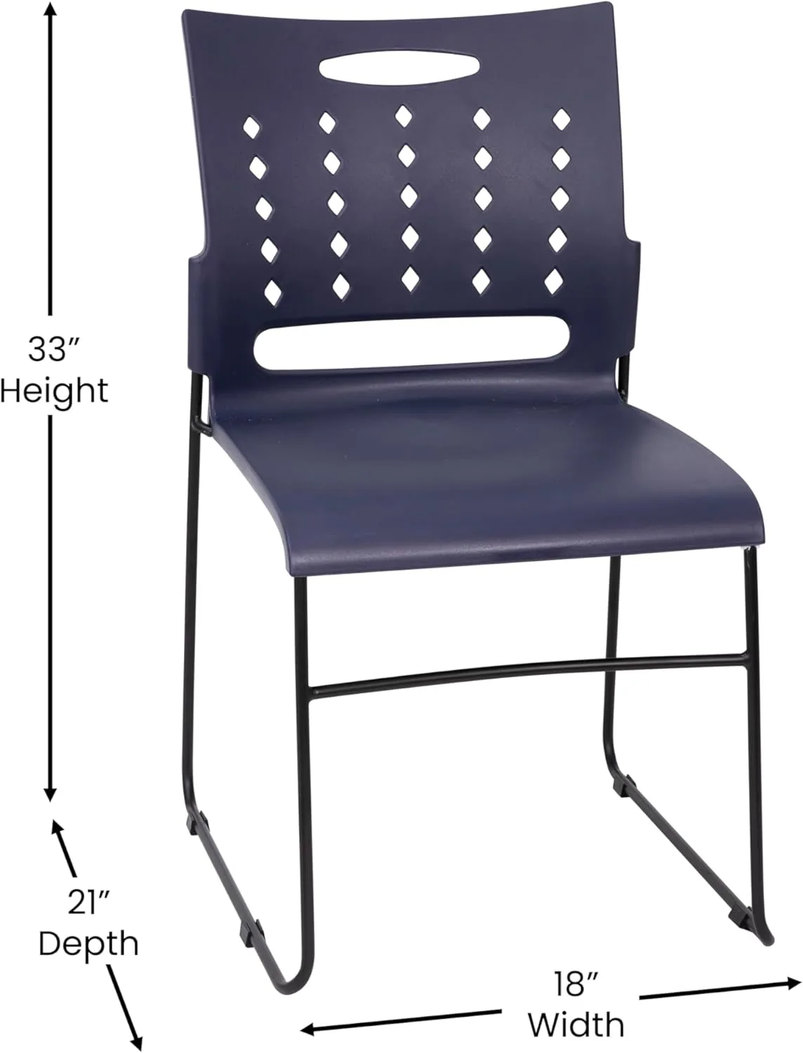 Flash Furniture Hercules Series 881 lb. Capacity Sled Base Stack Chair with Air-Vent Back