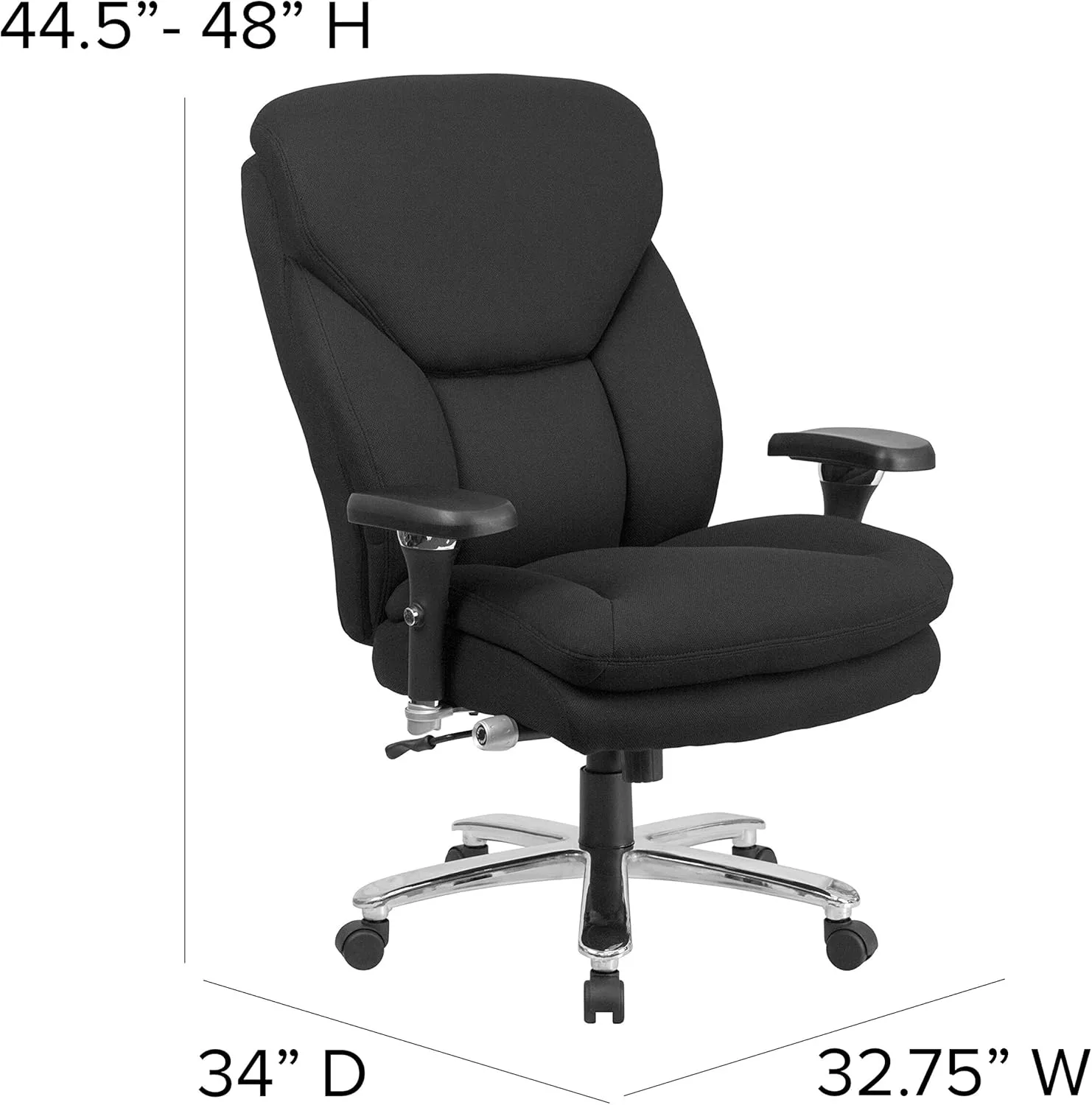 Flash Furniture HERCULES Series 24-7 Intensive Use Big & Tall Ergonomic High-Back Office Chair With Lumbar Knob And Headrest