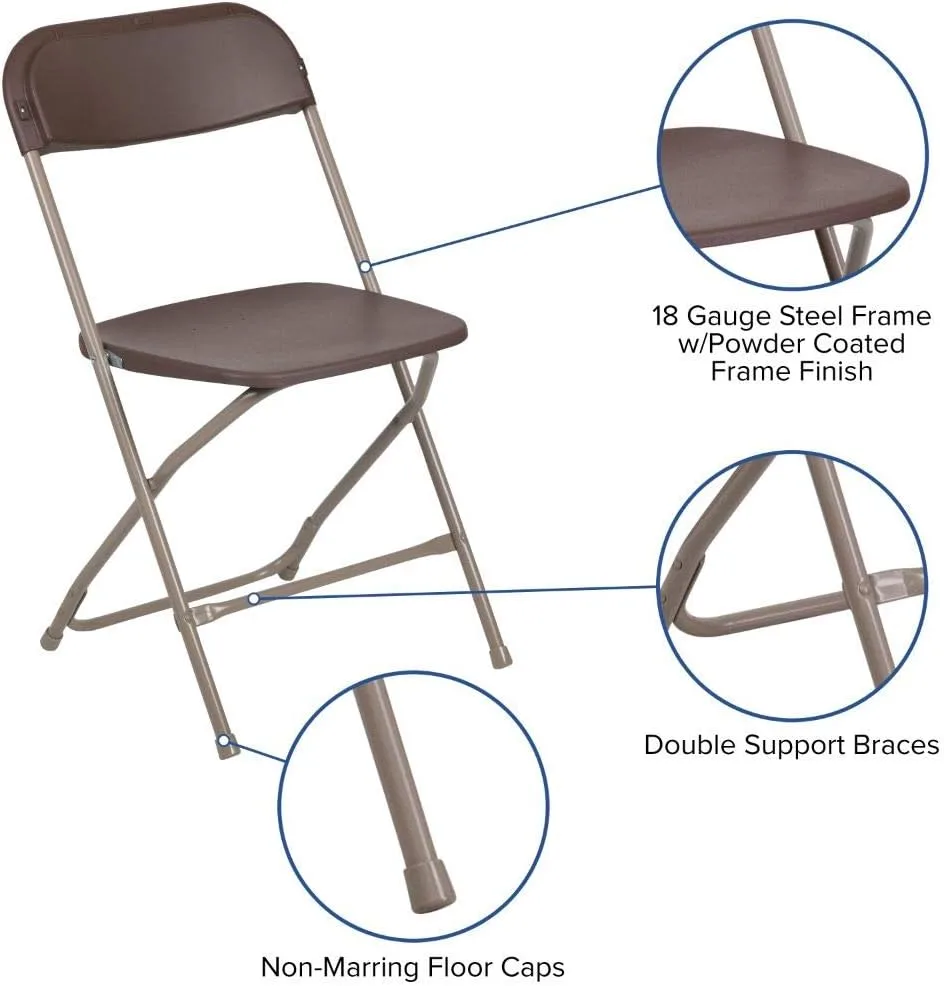 Flash Furniture Hercules Series Commercial-Grade Plastic Folding Chair - 650LB Weight Capacity