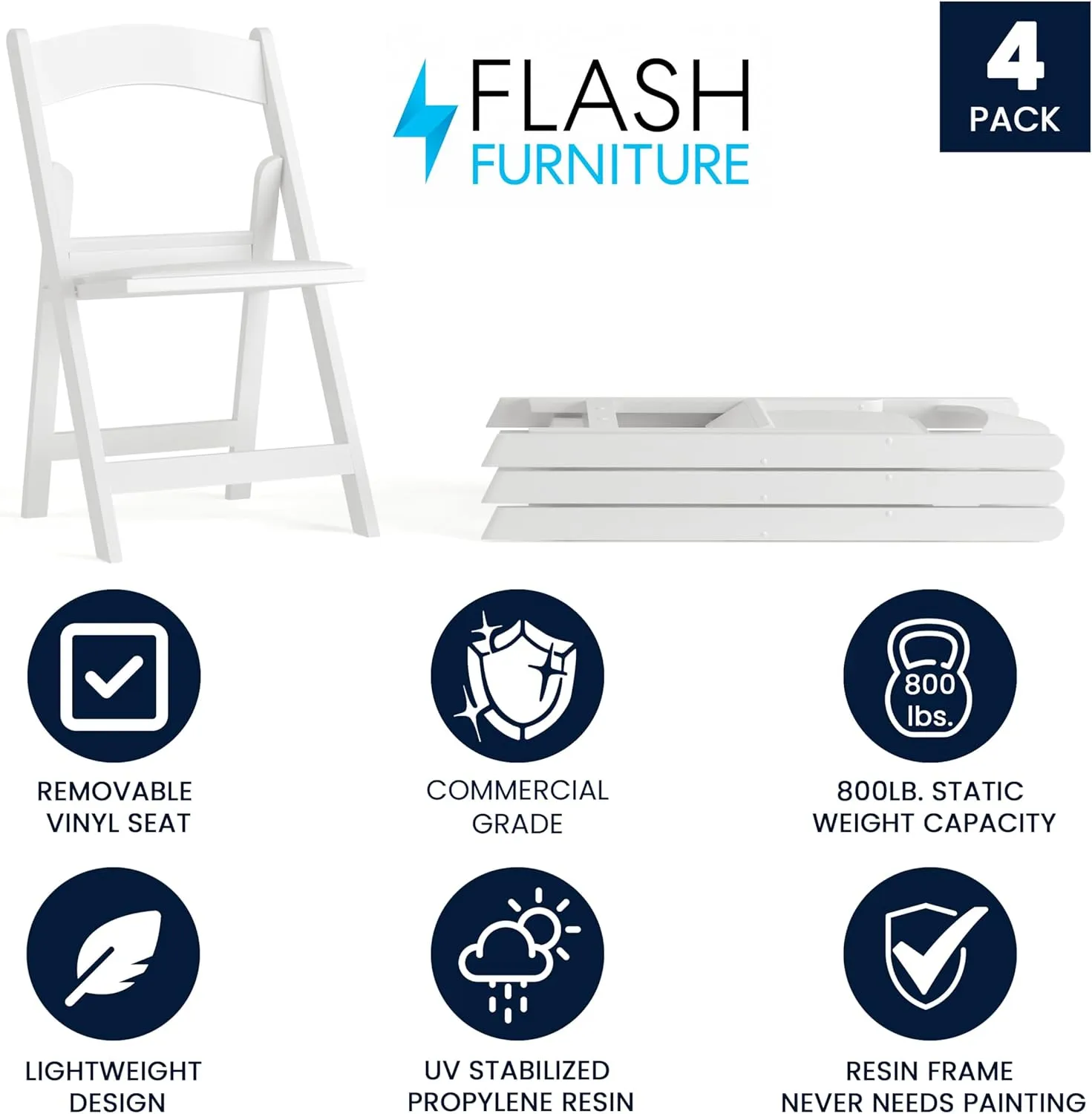 Flash Furniture Hercules Series Folding Chair - Resin Event Chair