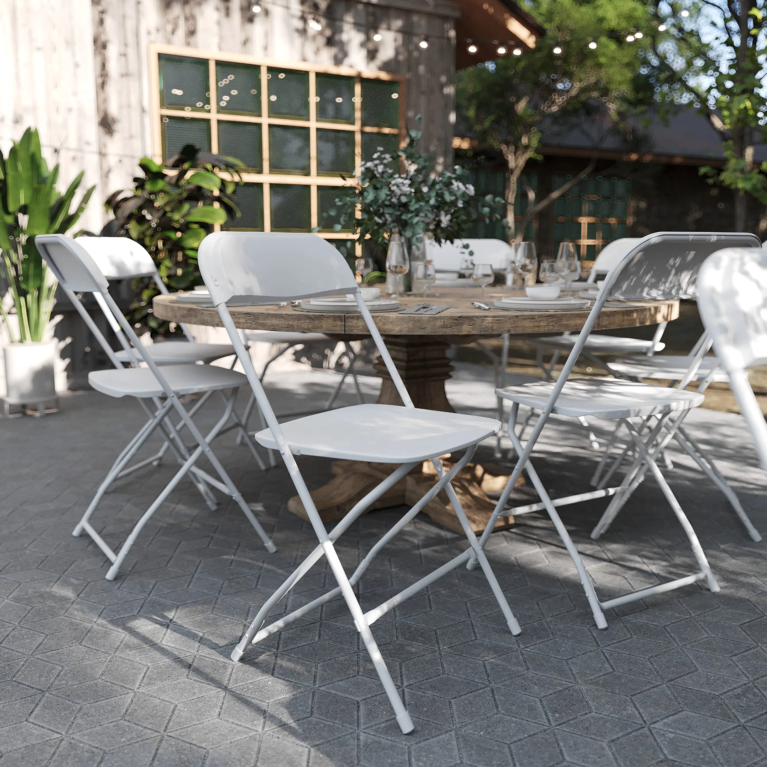 Flash Furniture Hercules Series Commercial-Grade Plastic Folding Chair - 650LB Weight Capacity