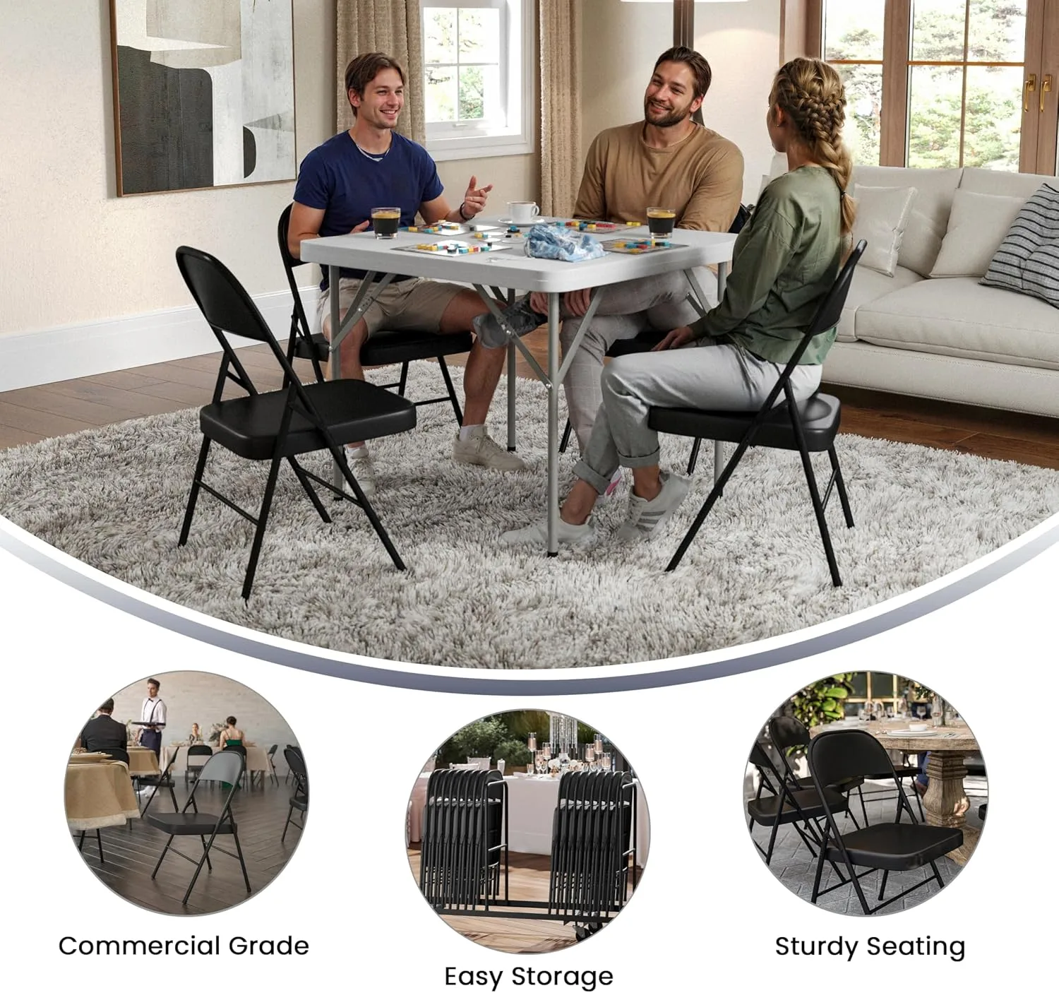 Flash Furniture HERCULES Series Double Braced Metal Folding Chair