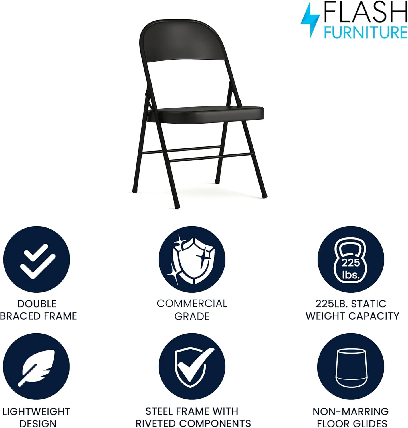 Flash Furniture HERCULES Series Double Braced Metal Folding Chair