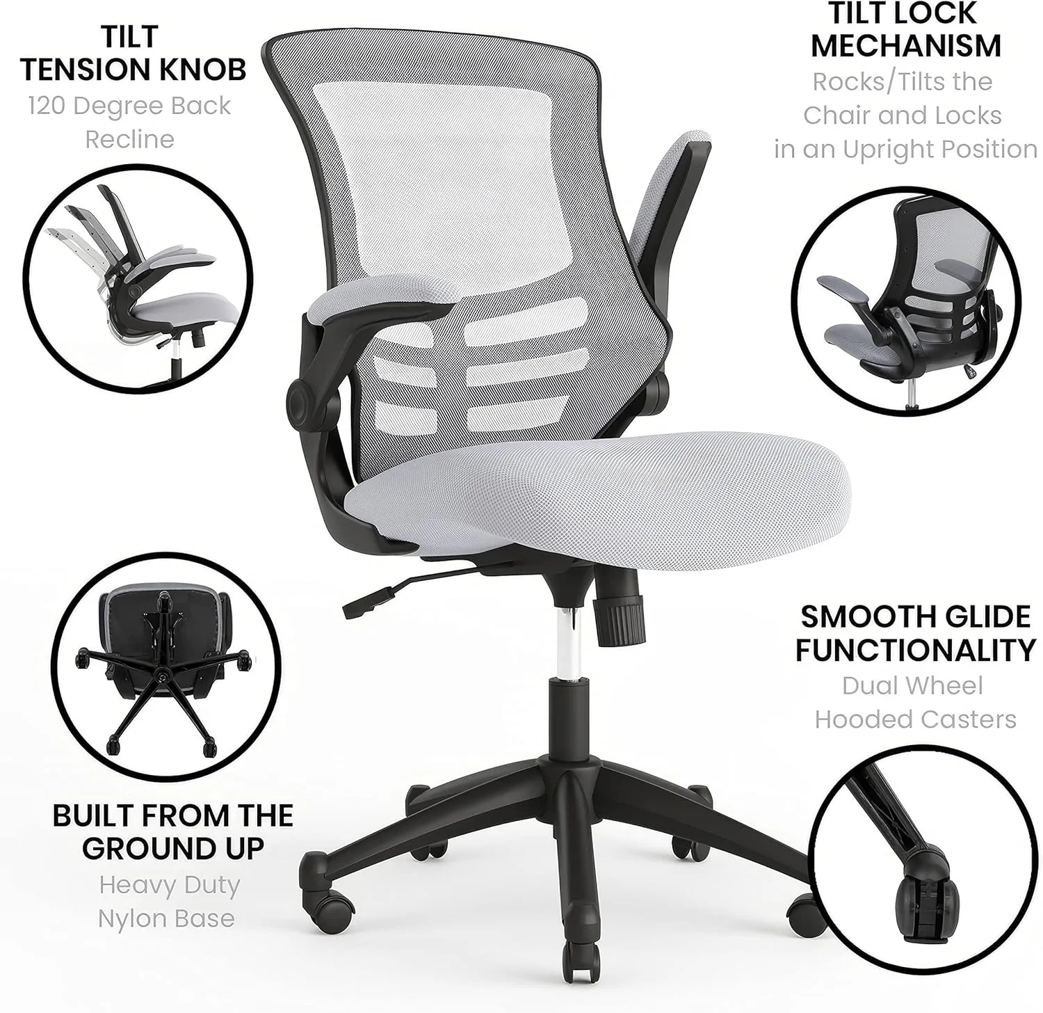 Flash Furniture Kelista Mid-Back Mesh Swivel Office Chair