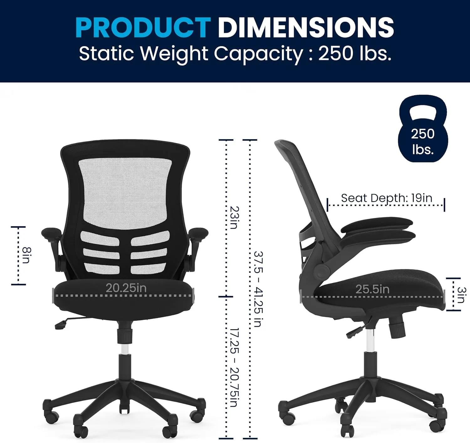 Flash Furniture Kelista Mid-Back Mesh Swivel Office Chair