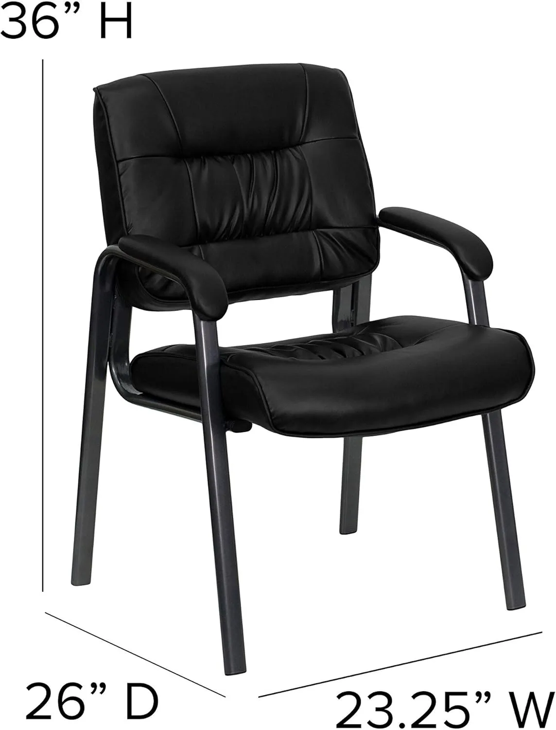 Flash Furniture Haeger LeatherSoft Tufted Executive Reception Chair with Padded Armrests