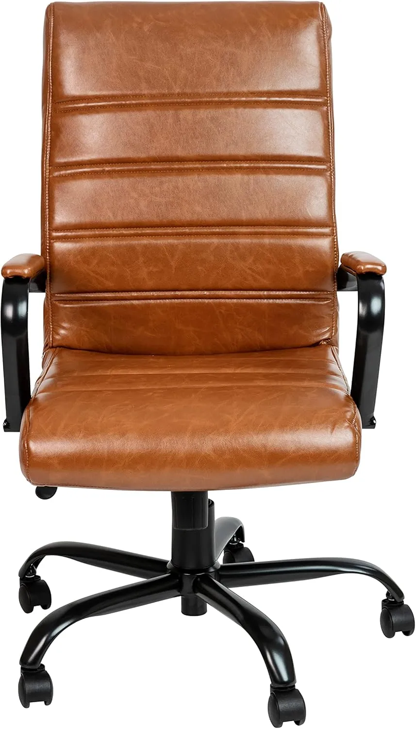 Flash Furniture Whitney Swivel LeatherSoft Desk Chair with Padded Seat and Armrests