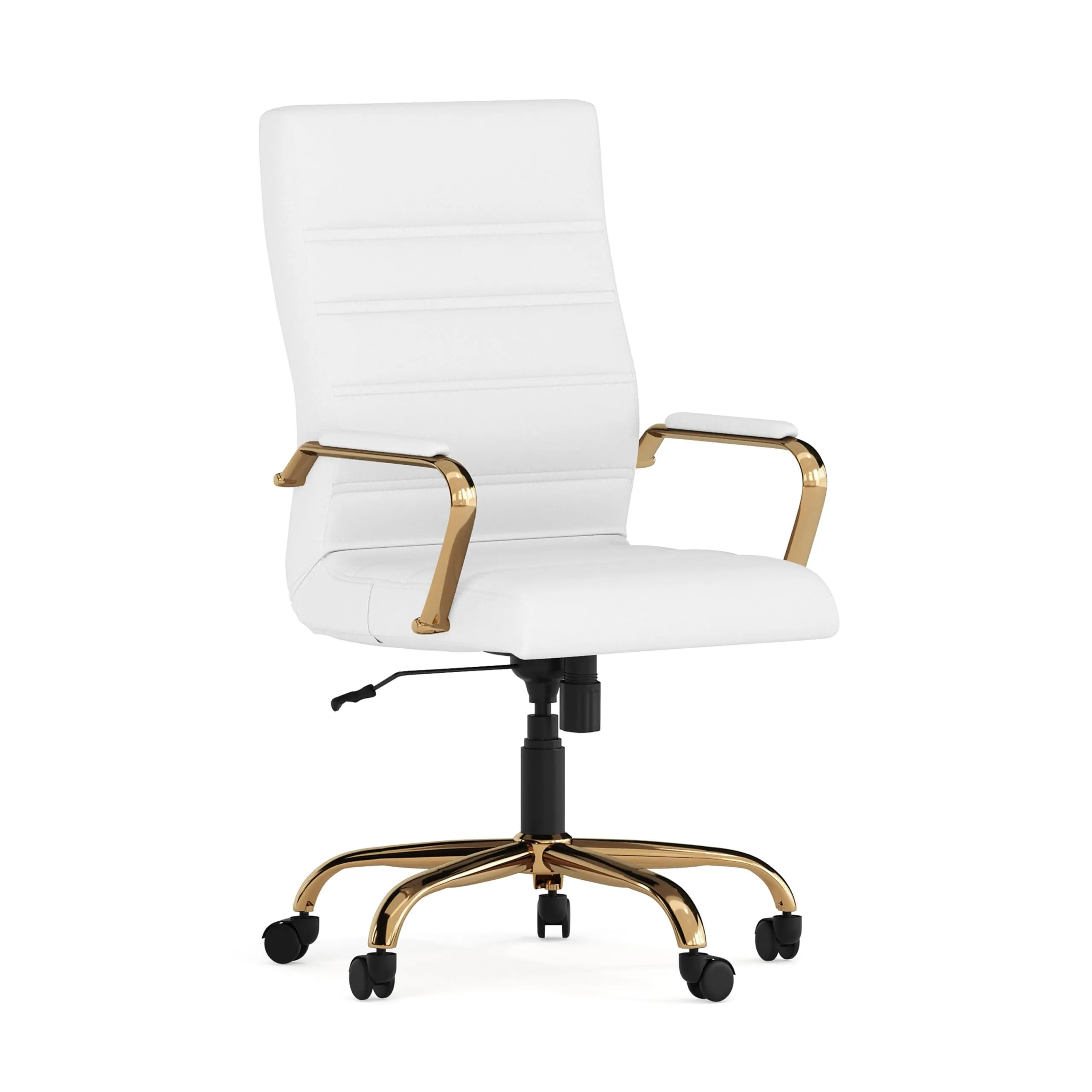 Flash Furniture Whitney Swivel LeatherSoft Desk Chair with Padded Seat and Armrests