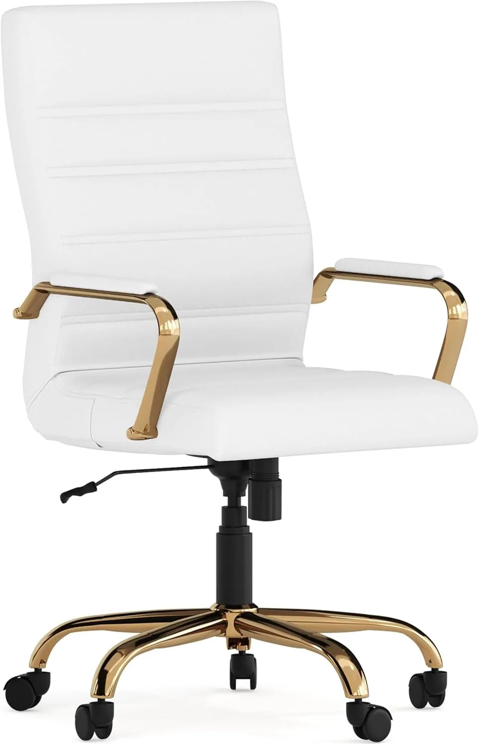 Flash Furniture Whitney Swivel LeatherSoft Desk Chair with Padded Seat and Armrests