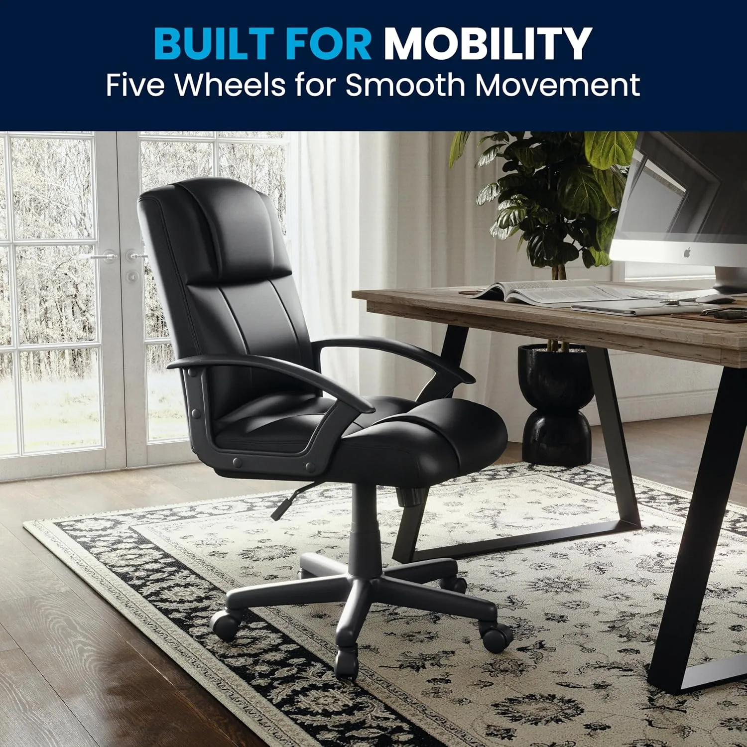 Flash Furniture Coffman Flash Fundamentals Mid-Back LeatherSoft Office and Gaming Chair