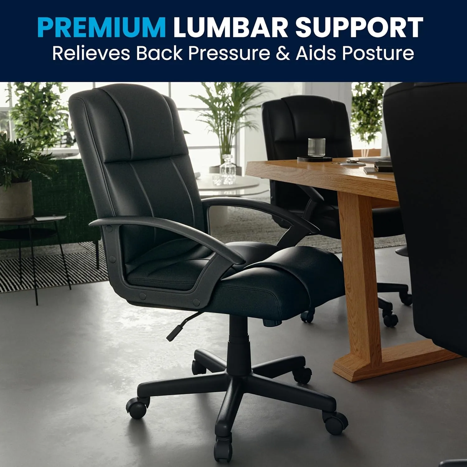 Flash Furniture Coffman Flash Fundamentals Mid-Back LeatherSoft Office and Gaming Chair