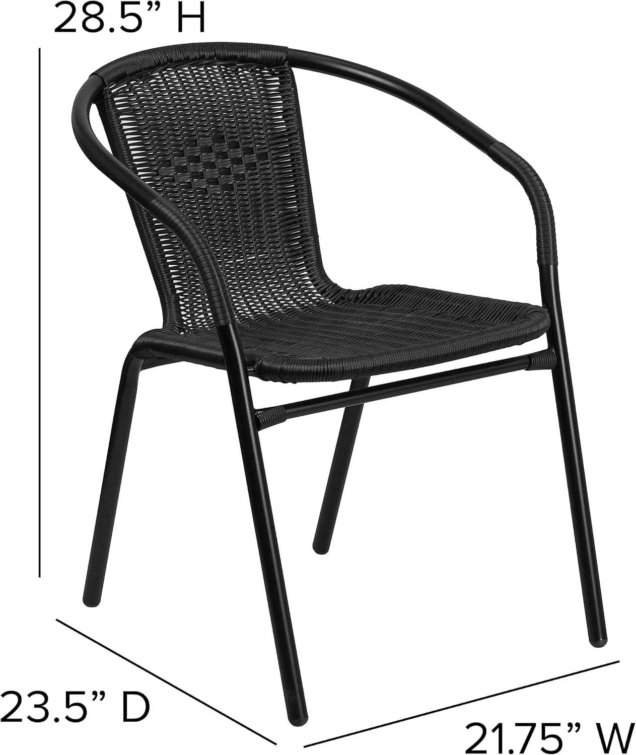 Flash Furniture Lila Rattan Stackable Indoor/Outdoor Dining Chairs