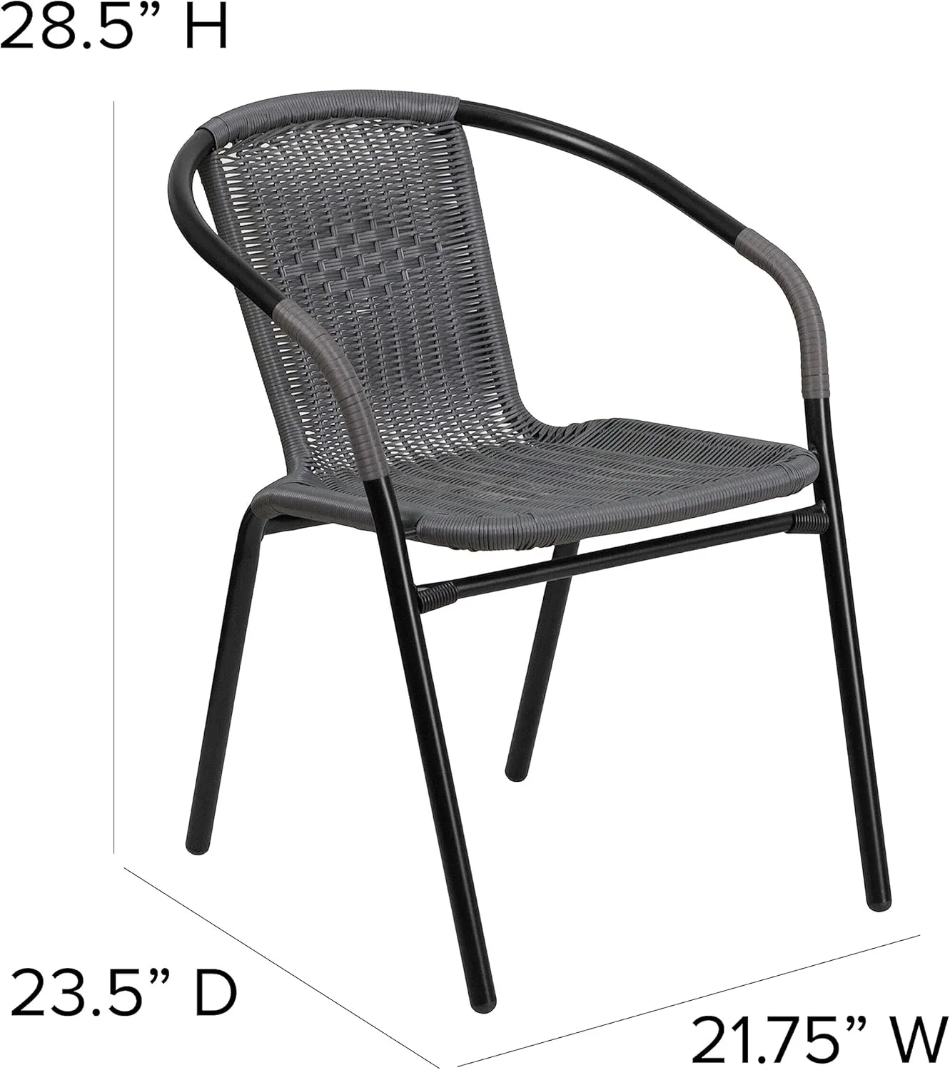 Flash Furniture Lila Rattan Stackable Indoor/Outdoor Dining Chairs
