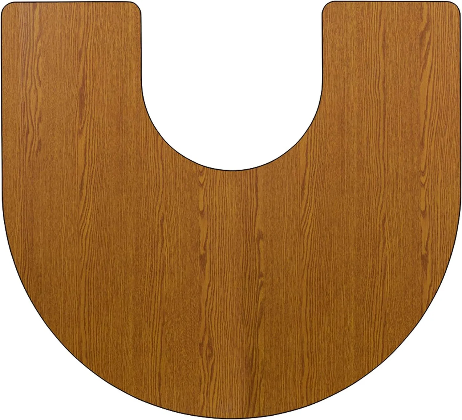 Flash Furniture Wren 60''W x 66''L Horseshoe Oak Thermal Laminate Activity Table - Height Adjustable Short Legs