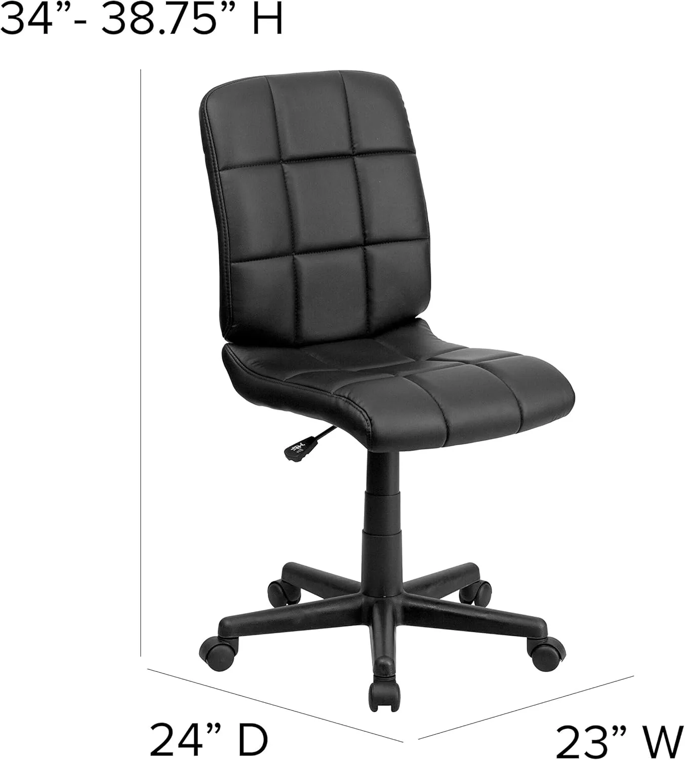 Flash Furniture Clayton Mid-Back Tufted Vinyl Upholstered Swivel Desk Chair with Padded Seat