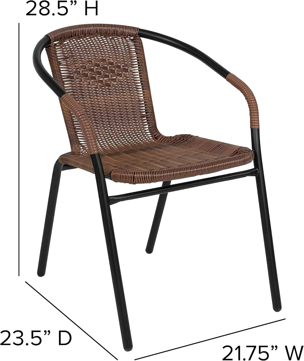 Flash Furniture Lila Rattan Stackable Indoor/Outdoor Dining Chairs