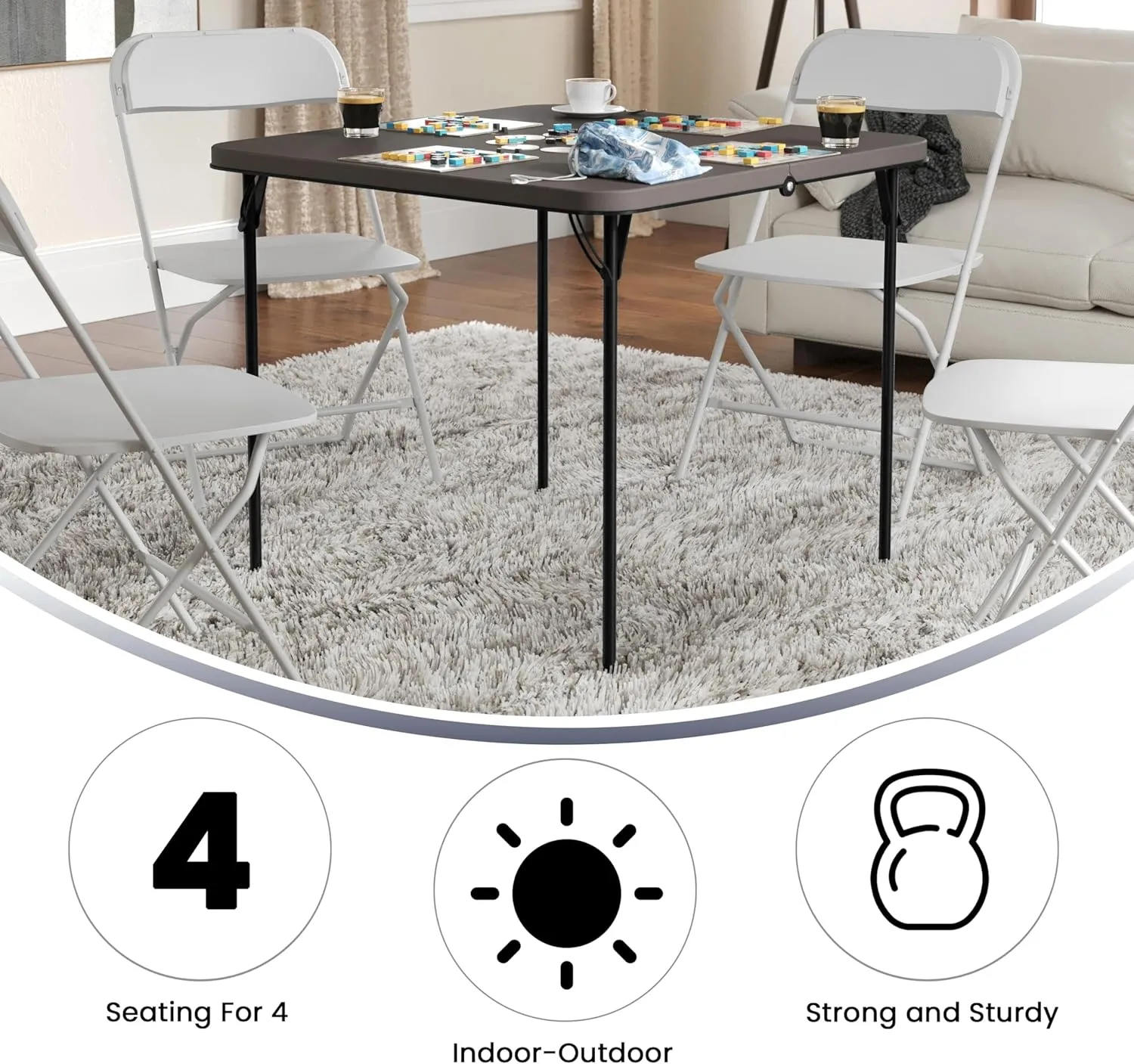 Flash Furniture Square Plastic Folding Event Table