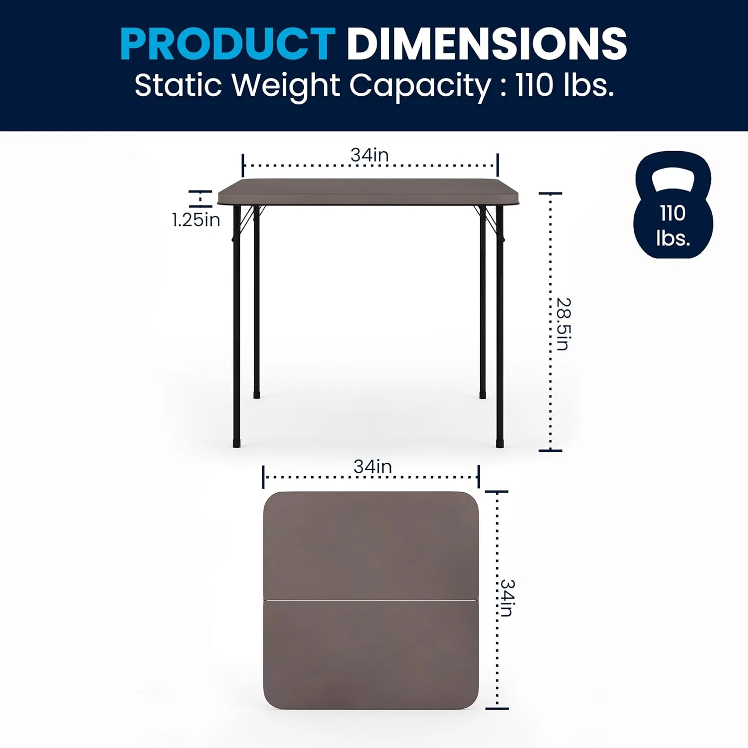 Flash Furniture Square Plastic Folding Event Table