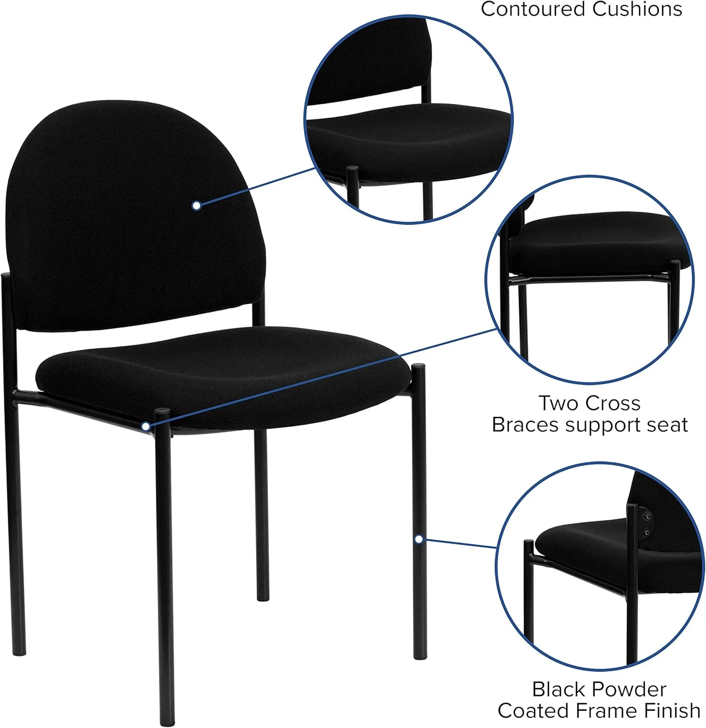 Flash Furniture Tania Comfort Stackable Side Reception Chair