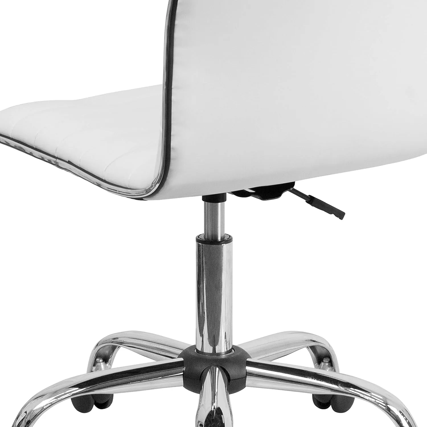 Flash Furniture Alan Low-Back Ribbed Upholstered Vinyl Swivel Desk Chair with Padded Seat