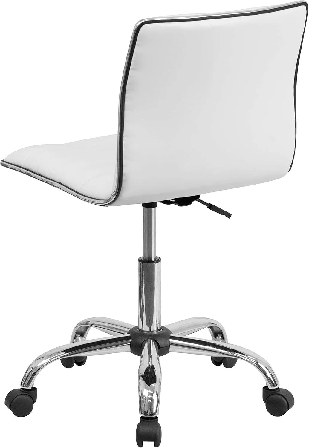 Flash Furniture Alan Low-Back Ribbed Upholstered Vinyl Swivel Desk Chair with Padded Seat