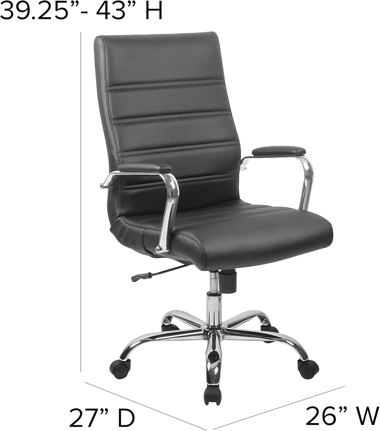 Flash Furniture Whitney Swivel LeatherSoft Desk Chair with Padded Seat and Armrests