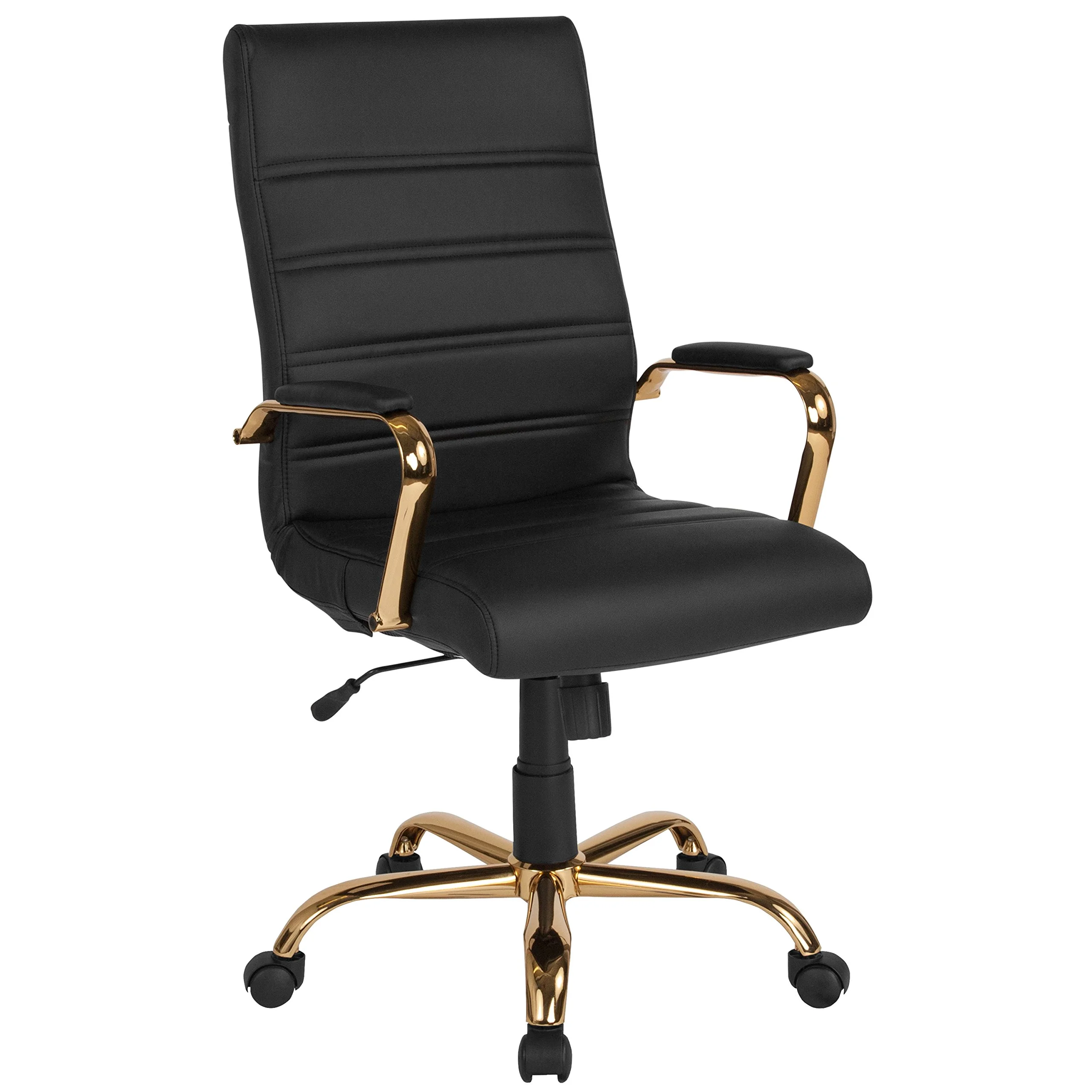Flash Furniture Whitney Swivel LeatherSoft Desk Chair with Padded Seat and Armrests