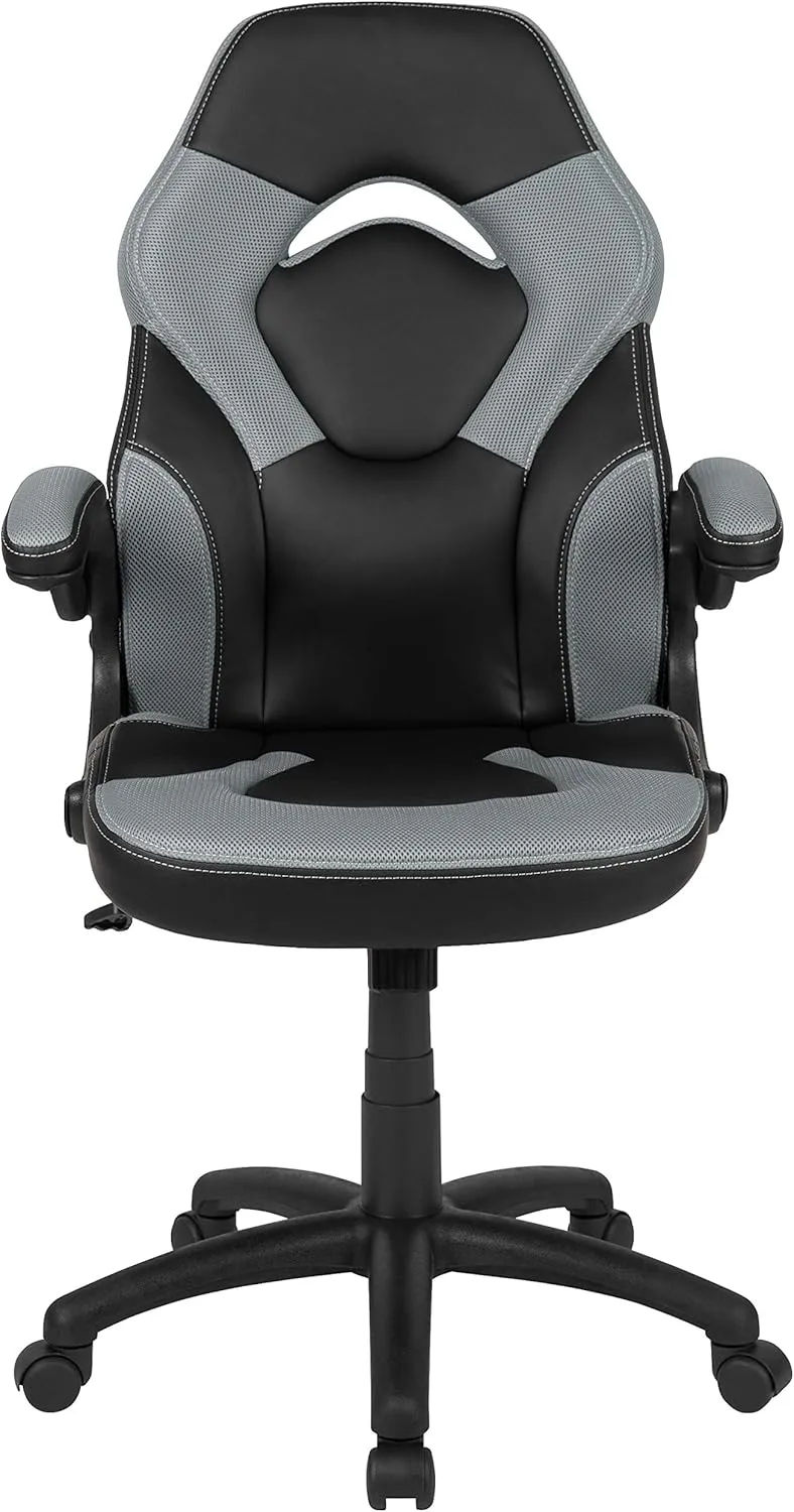 Flash Furniture X10 High-Back LeatherSoft Racing Style Gaming Chair with Flip-Up Arms
