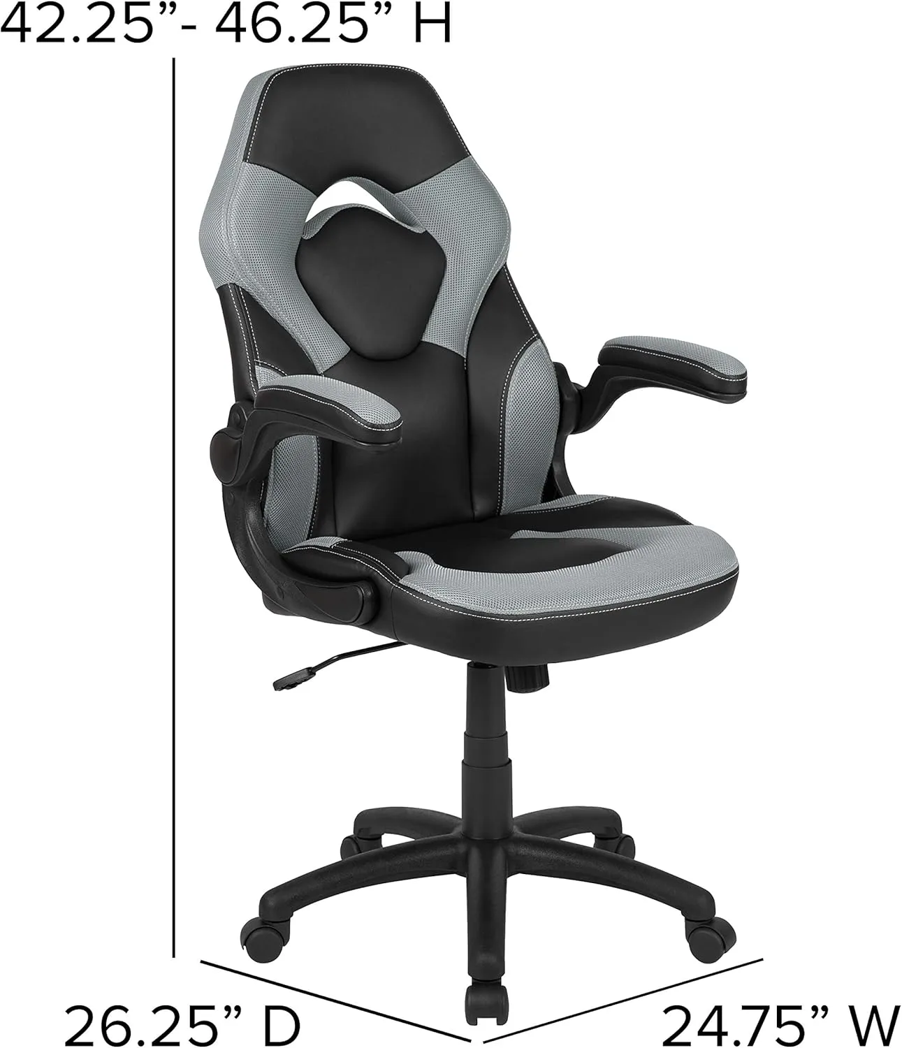 Flash Furniture X10 High-Back LeatherSoft Racing Style Gaming Chair with Flip-Up Arms