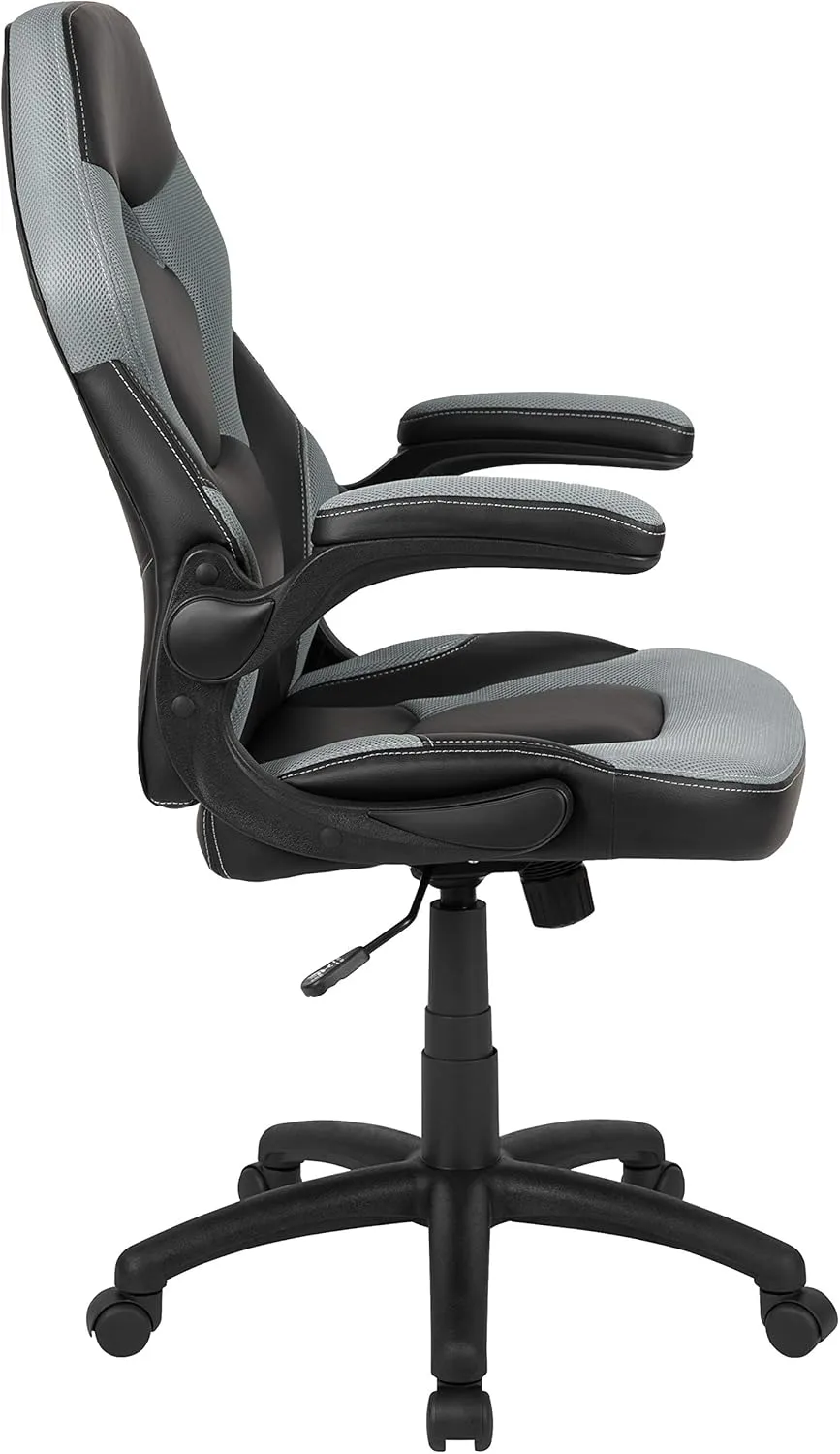Flash Furniture X10 High-Back LeatherSoft Racing Style Gaming Chair with Flip-Up Arms